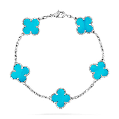 [Limara]LUCKY CLOVER 5-MOTIF BRACELET - TURQUOISE COLLECTION