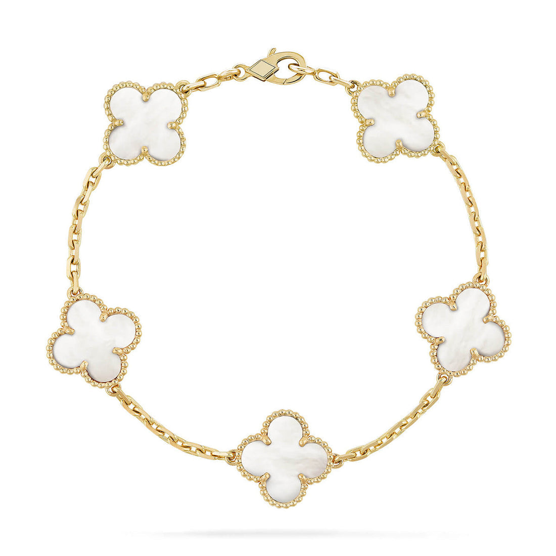 [Limara] CLOVER WHITE PEARL MOP 5 MOTIF BRACELET COLLECTION