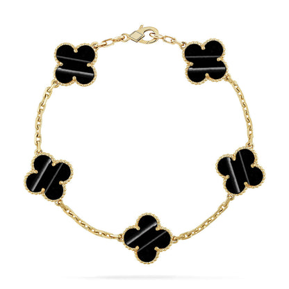 [Limara]LUCKY CLOVER 5-MOTIF BRACELET - PULSE STONE COLLECTION