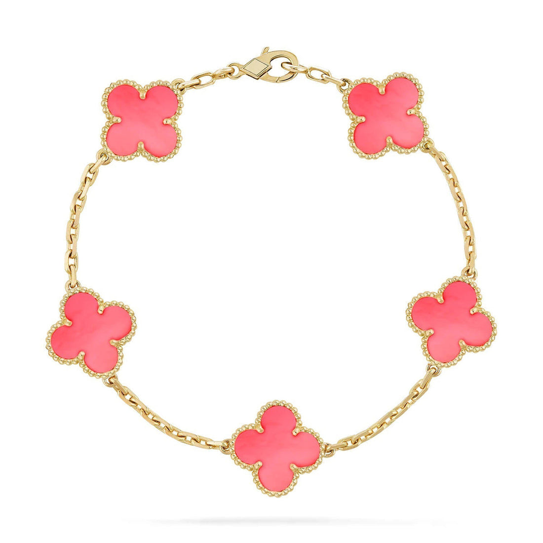 [Limara]  CLOVER 5 MOTIFS  PINK MOP BRACELET COLLECTION
