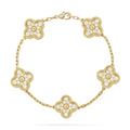 [Limara]LUCKY CLOVER 5-MOTIF BRACELET - FULL-DIAMOND