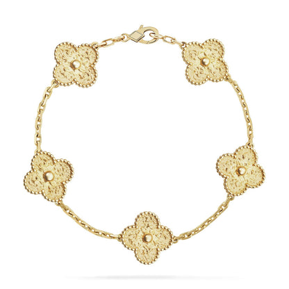 [Limara]LUCKY CLOVER 5-MOTIF BRACELET - BRONZING