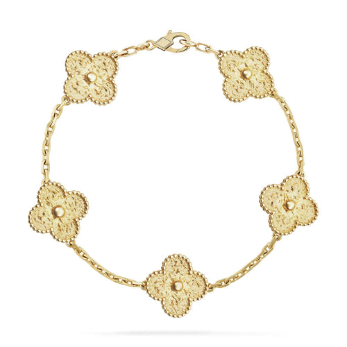[Limara]LUCKY CLOVER 5-MOTIF BRACELET - BRONZING