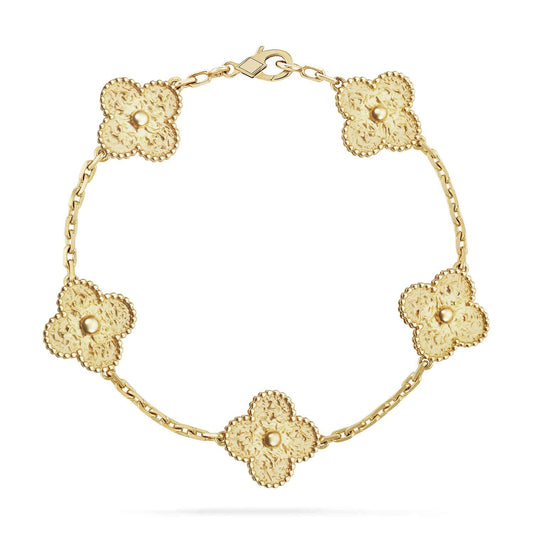 [Limara]LUCKY CLOVER 5-MOTIF BRACELET - BRONZING
