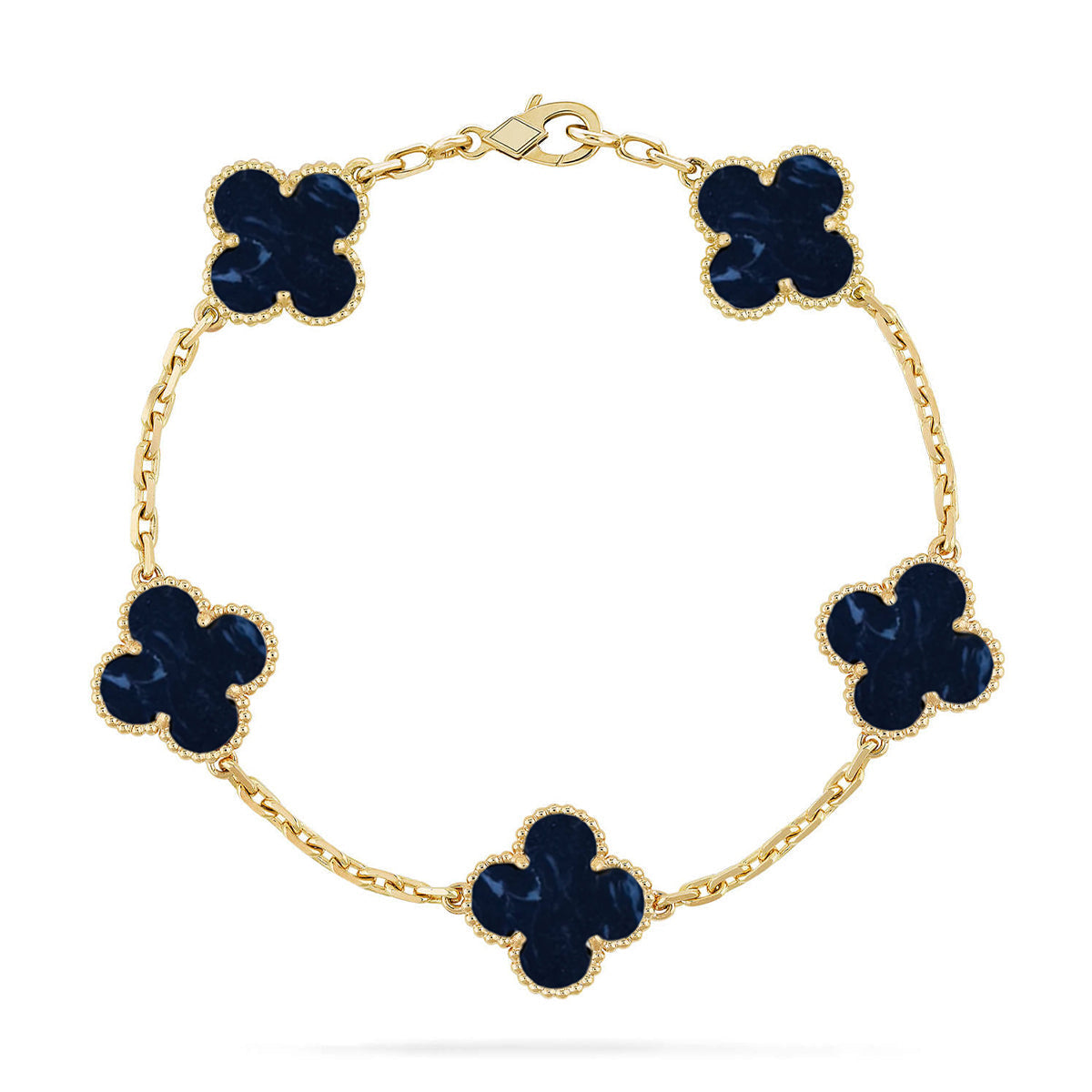 [Limara]LUCKY CLOVER 5-MOTIF BRACELET - PIETERSITE COLLECTION