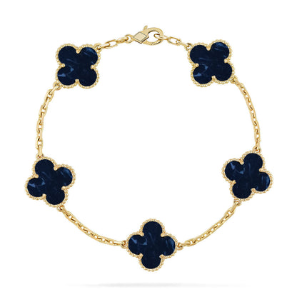 [Limara]LUCKY CLOVER 5-MOTIF BRACELET - PIETERSITE COLLECTION