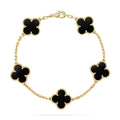 [Limara]LUCKY CLOVER 5モチーフブレスレット - BLACK OXNYコレクション