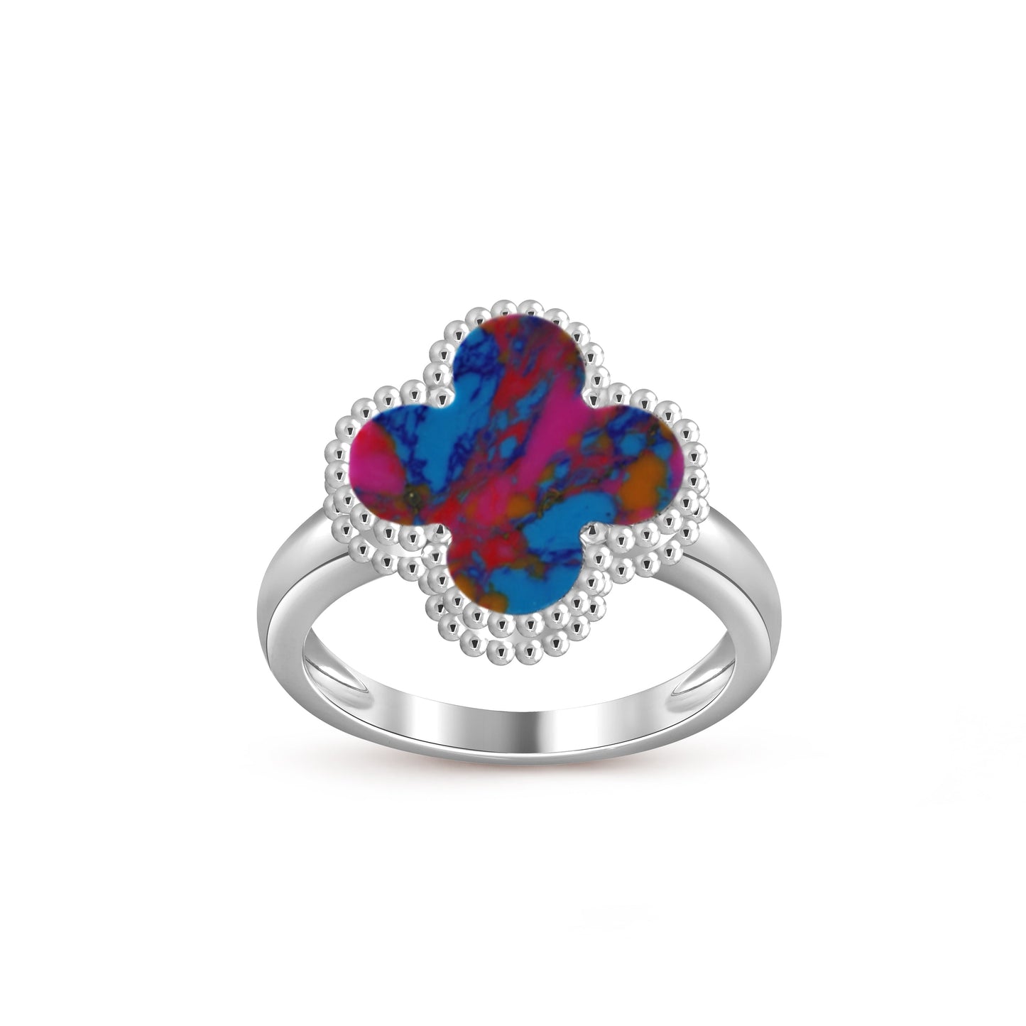 [Limara]LUCKY CLOVER VINTAGE WHITE GOLD RING COLLECTION