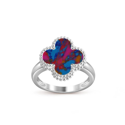 [Limara]LUCKY CLOVER VINTAGE WHITE GOLD RING COLLECTION