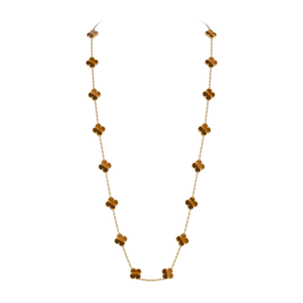 [Limara]CLASSIC 20-MOTIF LUCKY CLOVER LONG NECKLACE GOLD COLLECTION