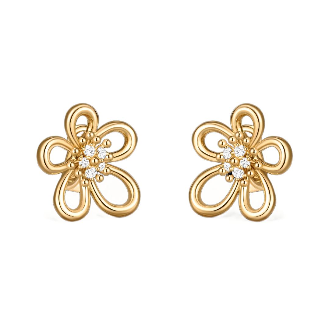 [Limara]  FLOWERLACE EARRING 5 DIAMONDS