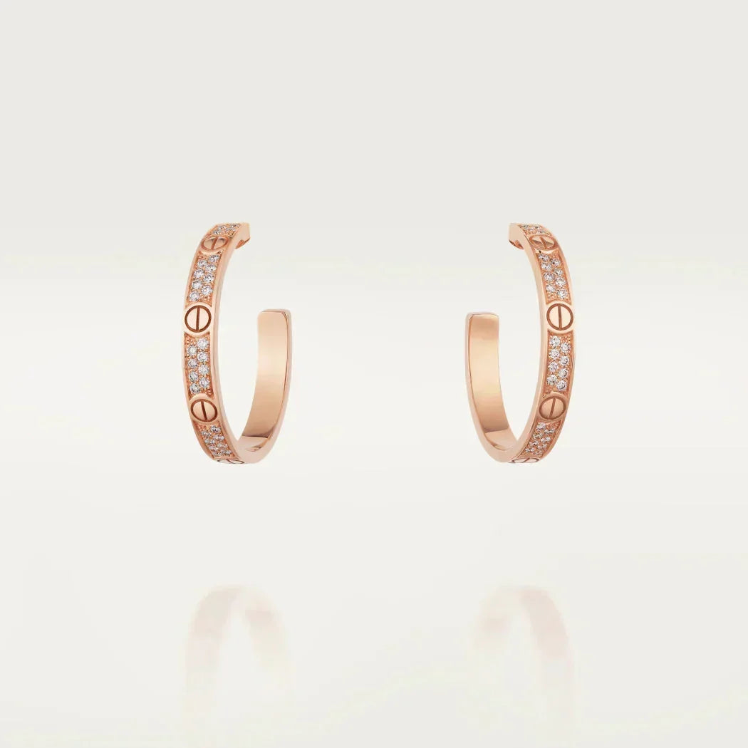 [Limara] LOVE EARRINGS 3.6MM DIAMOND PAVED