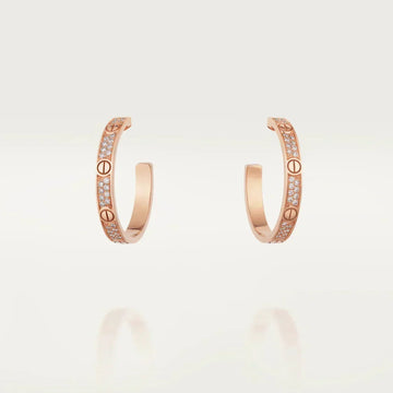 [Limara] LOVE EARRINGS 3.6MM DIAMOND PAVED