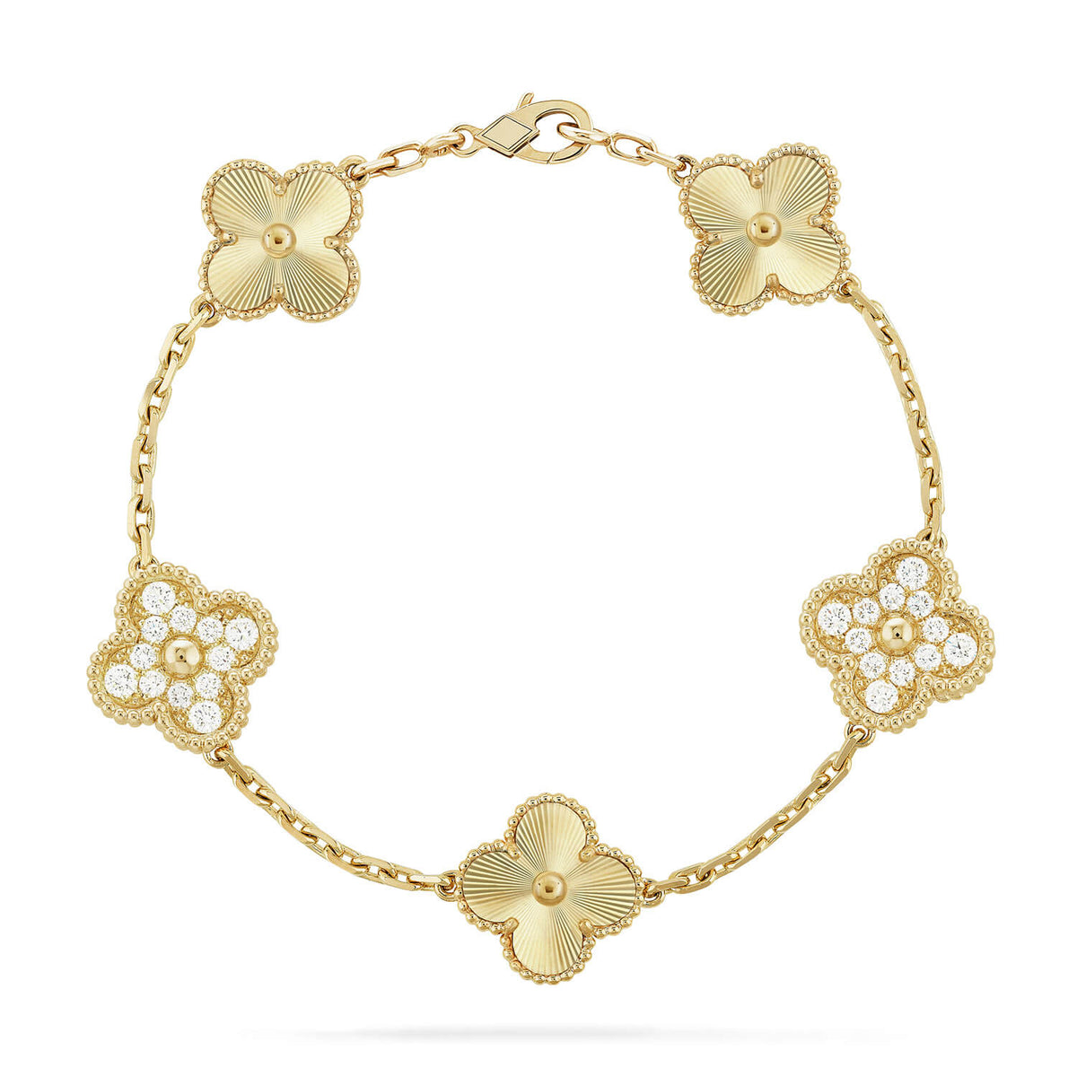 [Limara]LUCKY CLOVER 5-MOTIF BRACELET - LASER COLLECTION