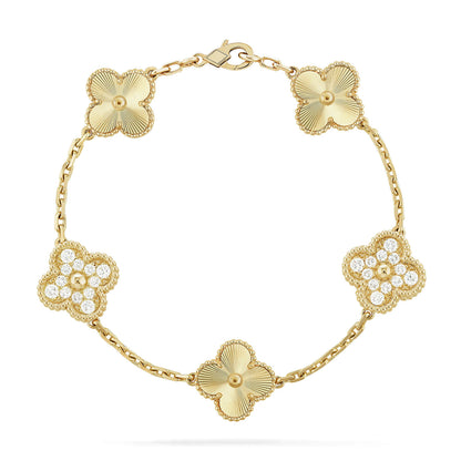 [Limara]LUCKY CLOVER 5-MOTIF BRACELET - LASER COLLECTION
