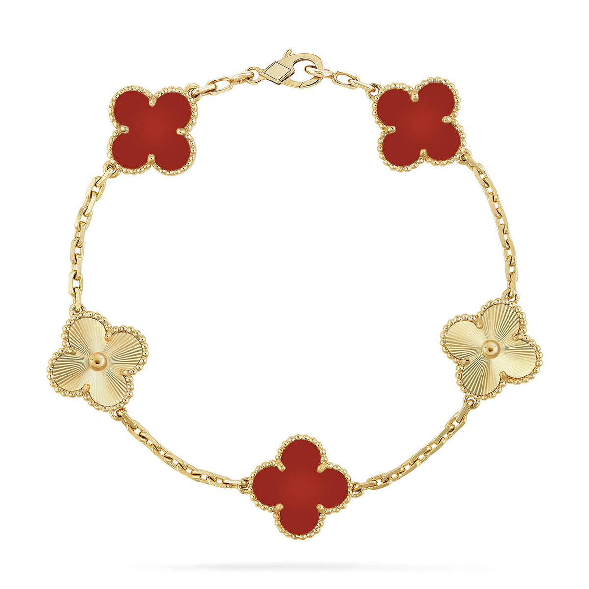 [Limara]Clover & Love Diamond-Paved Radiant Line 2-Piece Bracelet Stack Set