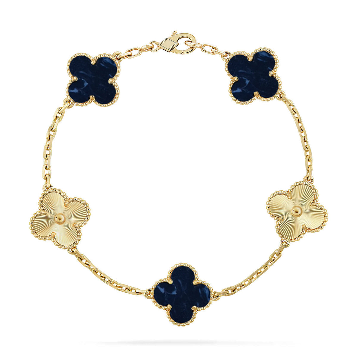 [Limara]LUCKY CLOVER 5-MOTIF BRACELET - PIETERSITE COLLECTION