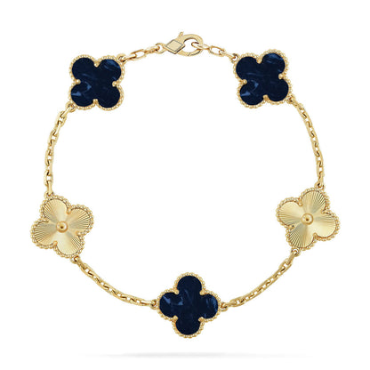 [Limara]LUCKY CLOVER 5-MOTIF BRACELET - PIETERSITE COLLECTION