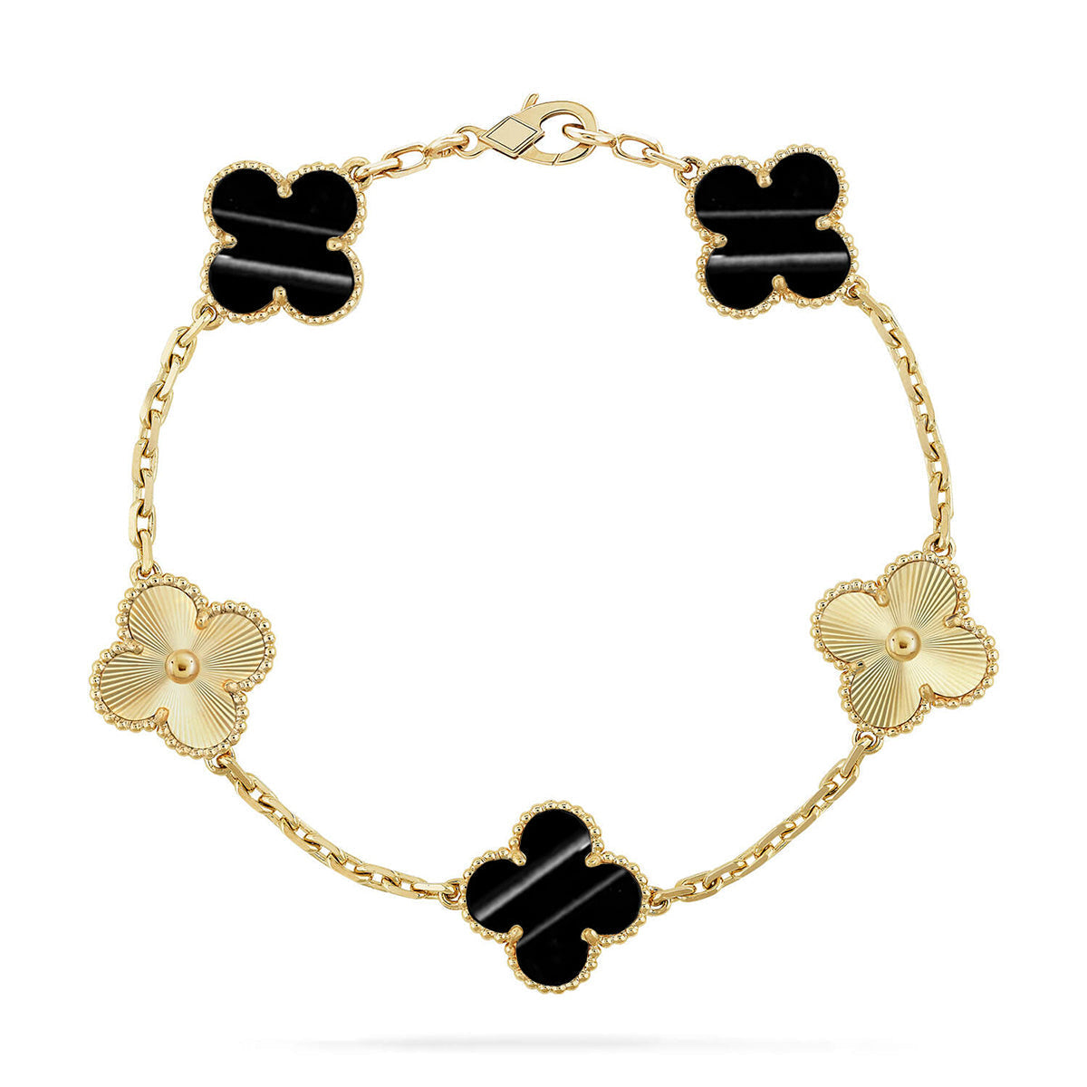 [Limara]LUCKY CLOVER 5-MOTIF BRACELET - PULSE STONE COLLECTION
