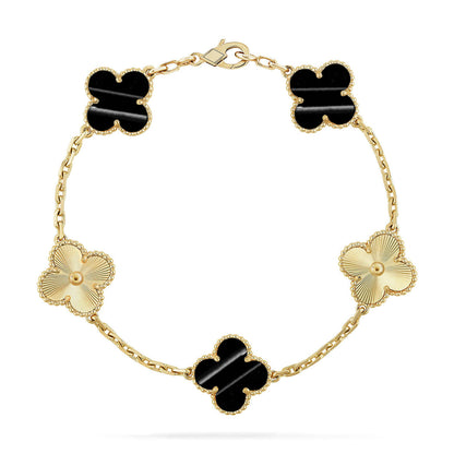 [Limara]LUCKY CLOVER 5-MOTIF BRACELET - PULSE STONE COLLECTION