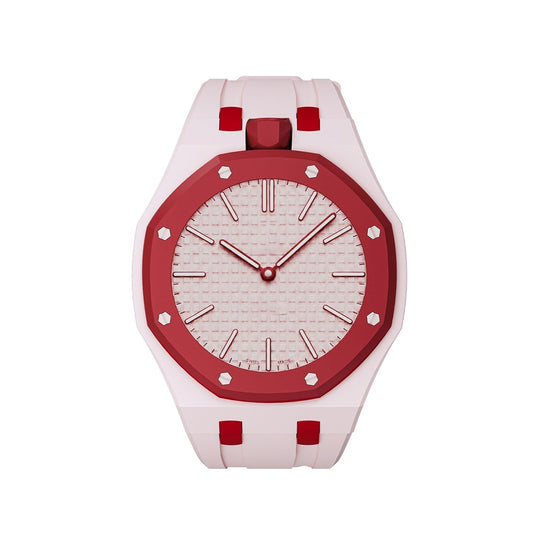 [Limara]OAK POP EXCLUSIVE PINK AND RED SILICONE STRAP