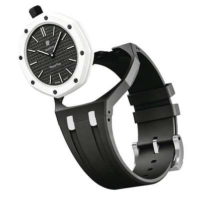 [Limara]OAK POP EXCLUSIVE BLACK AND WHITE SILICONE STRAP