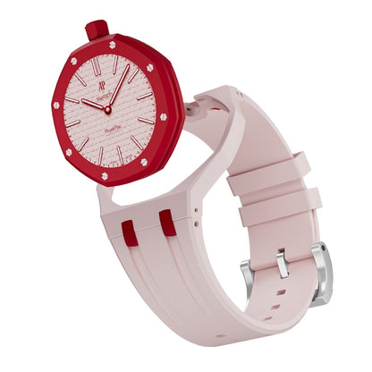 [Limara]OAK POP EXCLUSIVE PINK AND RED SILICONE STRAP