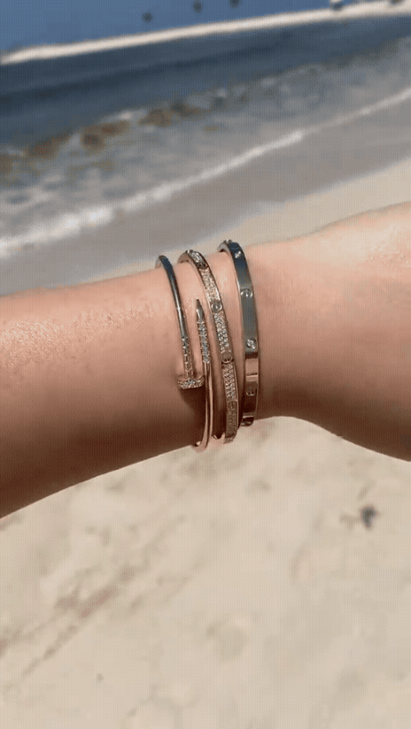 [Limara] JUSTE Diamond & LOVE Diamond Bracelet Stack Set
