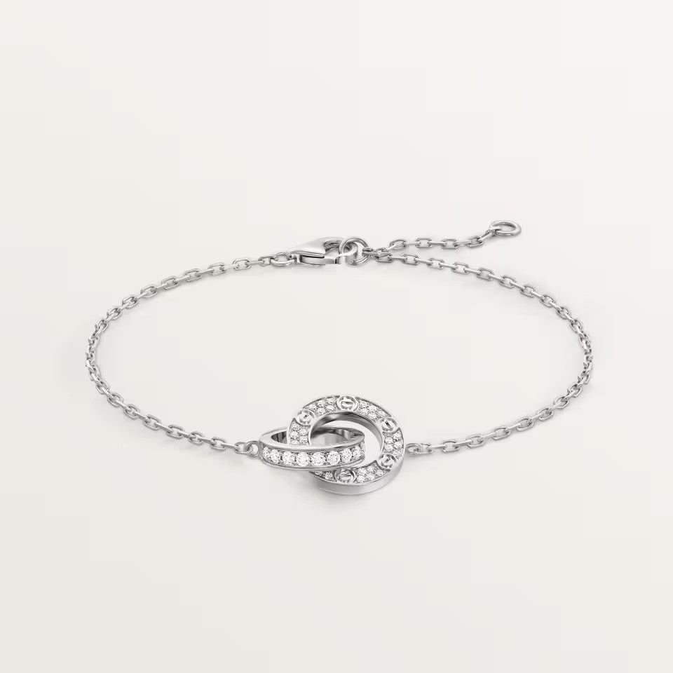 [Limara] LOVE DOUBLE RING FULL DIAMOND BRACELET