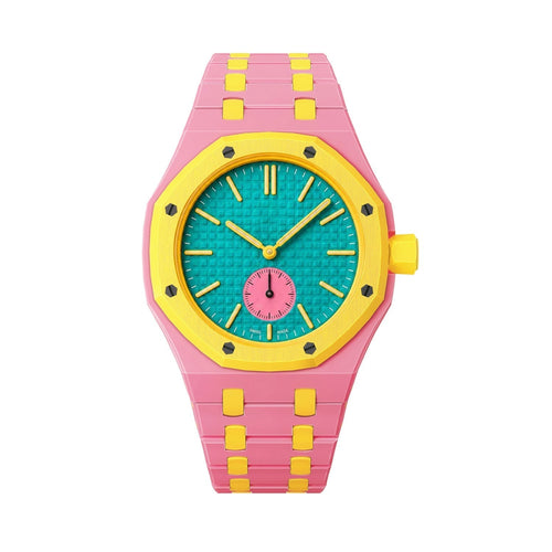 [Limara]OAK POP EXCLUSIVE PINK AND YELLOW BIOCERAMIC STRAP