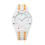 Oak Pop Exclusive White And Orange Bioceramic Strap