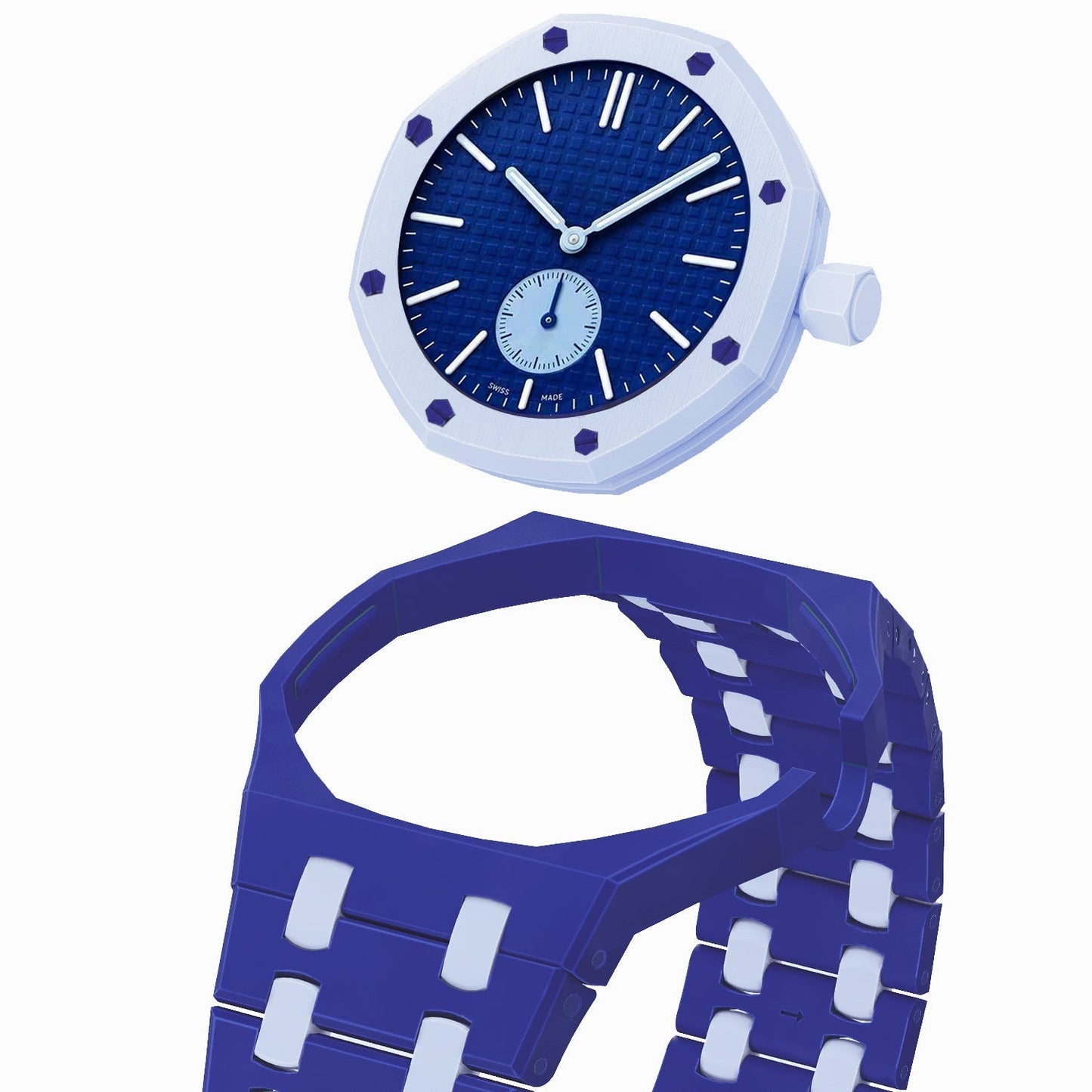 [Limara]OAK POP EXCLUSIVE DARK BLUE AND LIGHT BLUE BIOCERAMIC STRAP
