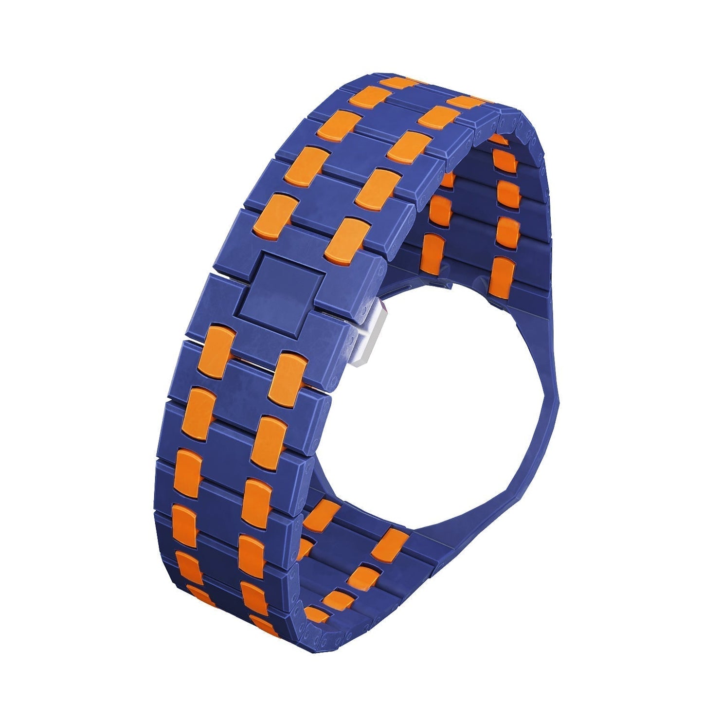 [Limara]OAK POP EXCLUSIVE DARK BLUE AND ORANGE BIOCERAMIC STRAP