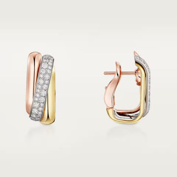 [Limara] TRINITY HALF DIAMOND  CUSHION EARRINGS