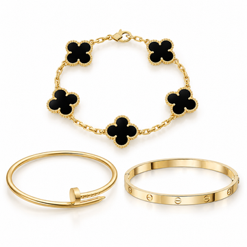 [Limara]Clover & Juste & Lover  Bracelet Stack Set