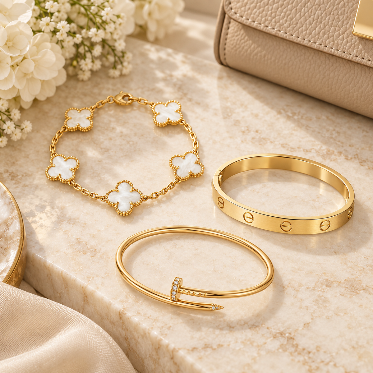 [Limara]Clover & Lover & Juste Bracelet Stack Set