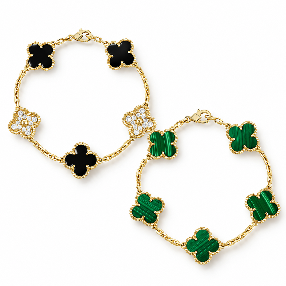 [Limara]Clover 5 Motifs  Duo Bracelet Stack Set