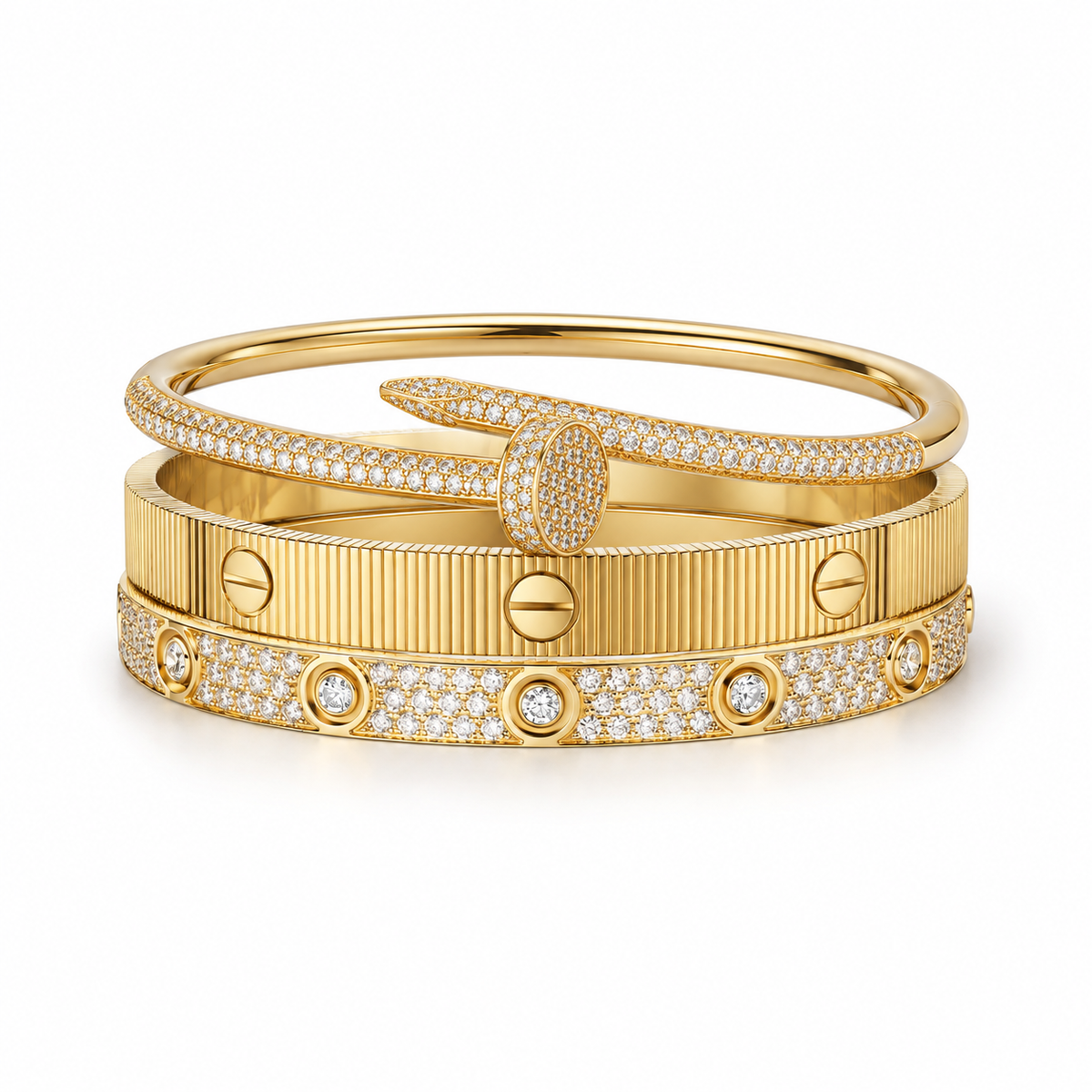 [Limara]Love & Juste Statement Bracelet Trio Stack Set