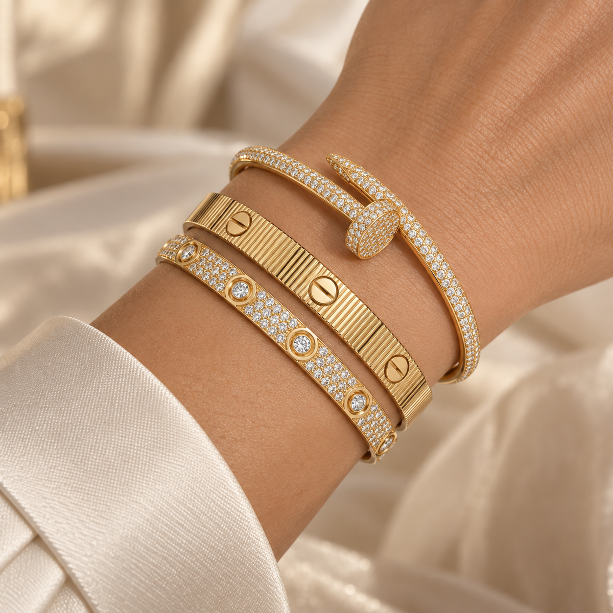 [Limara]Love & Juste Statement Bracelet Trio Stack Set