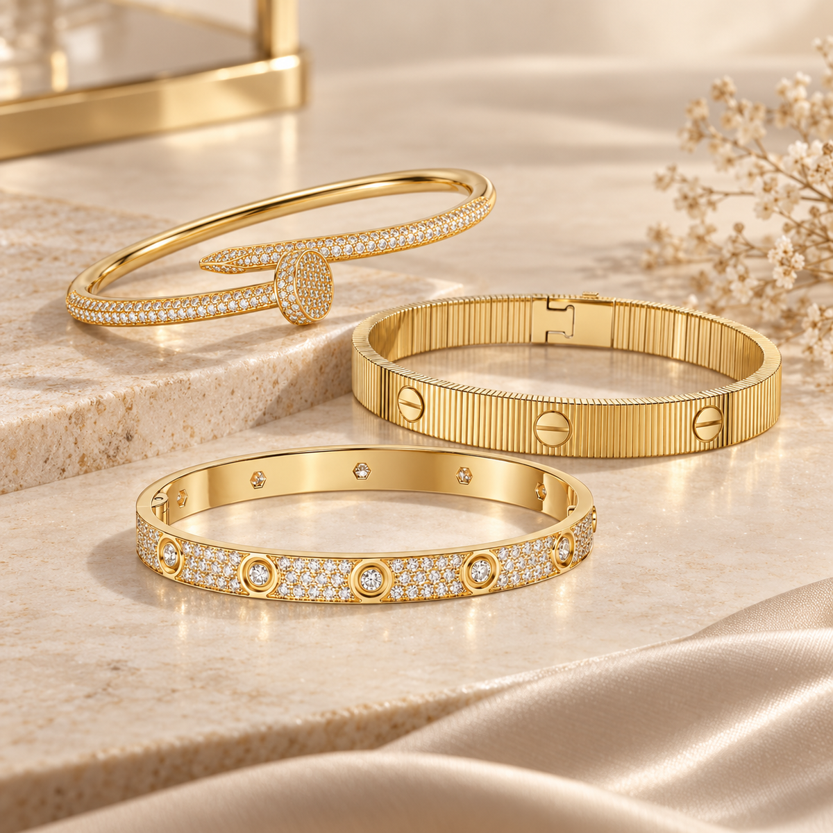 [Limara]Love & Juste Statement Bracelet Trio Stack Set