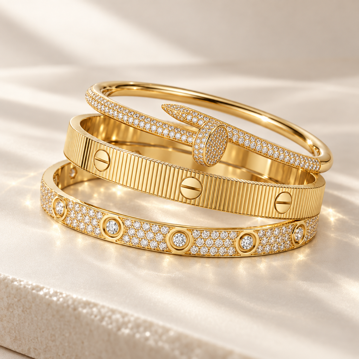 [Limara]Love & Juste Statement Bracelet Trio Stack Set