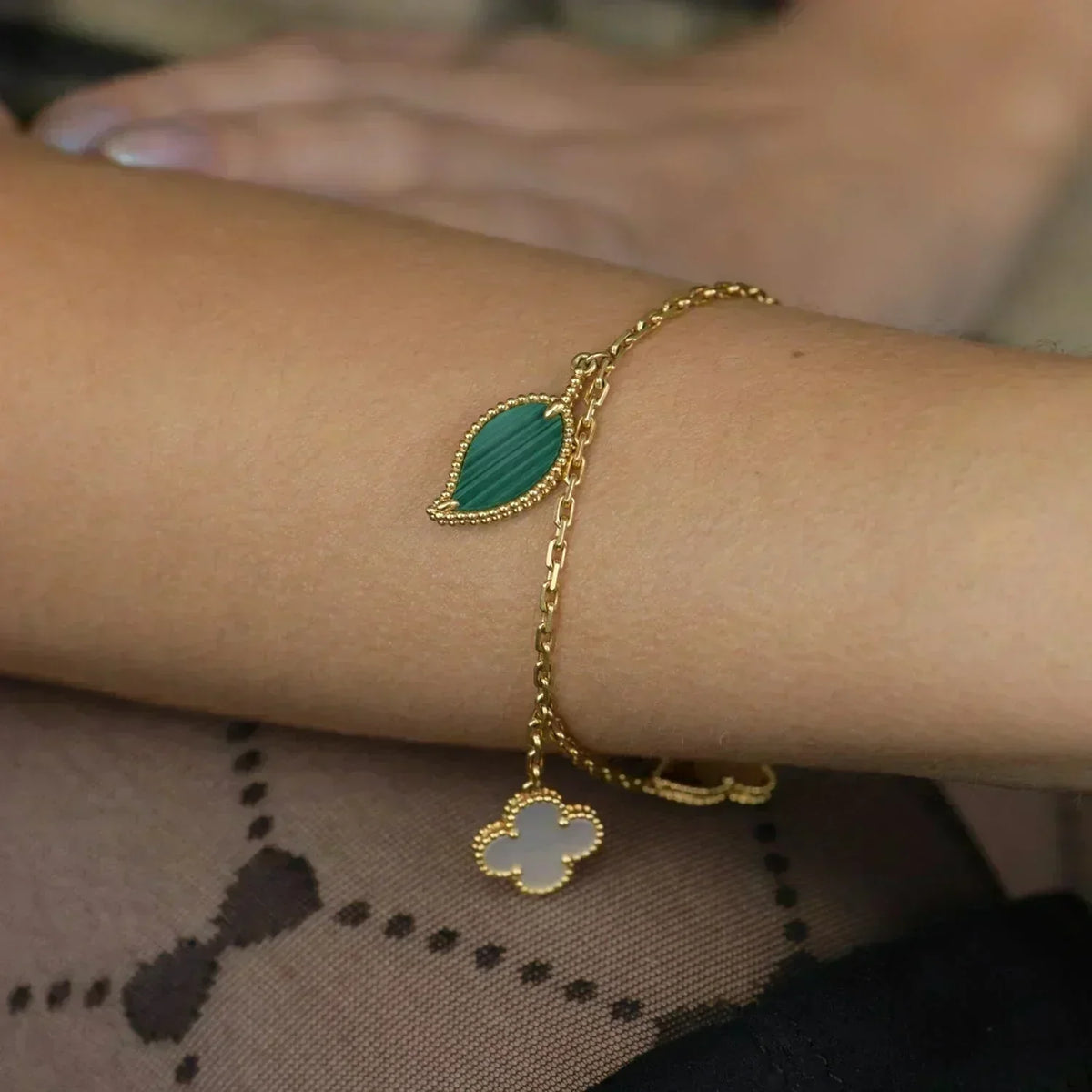 [Limara]LUCKY SPRING 5 MOTIF GOLD BRACELET