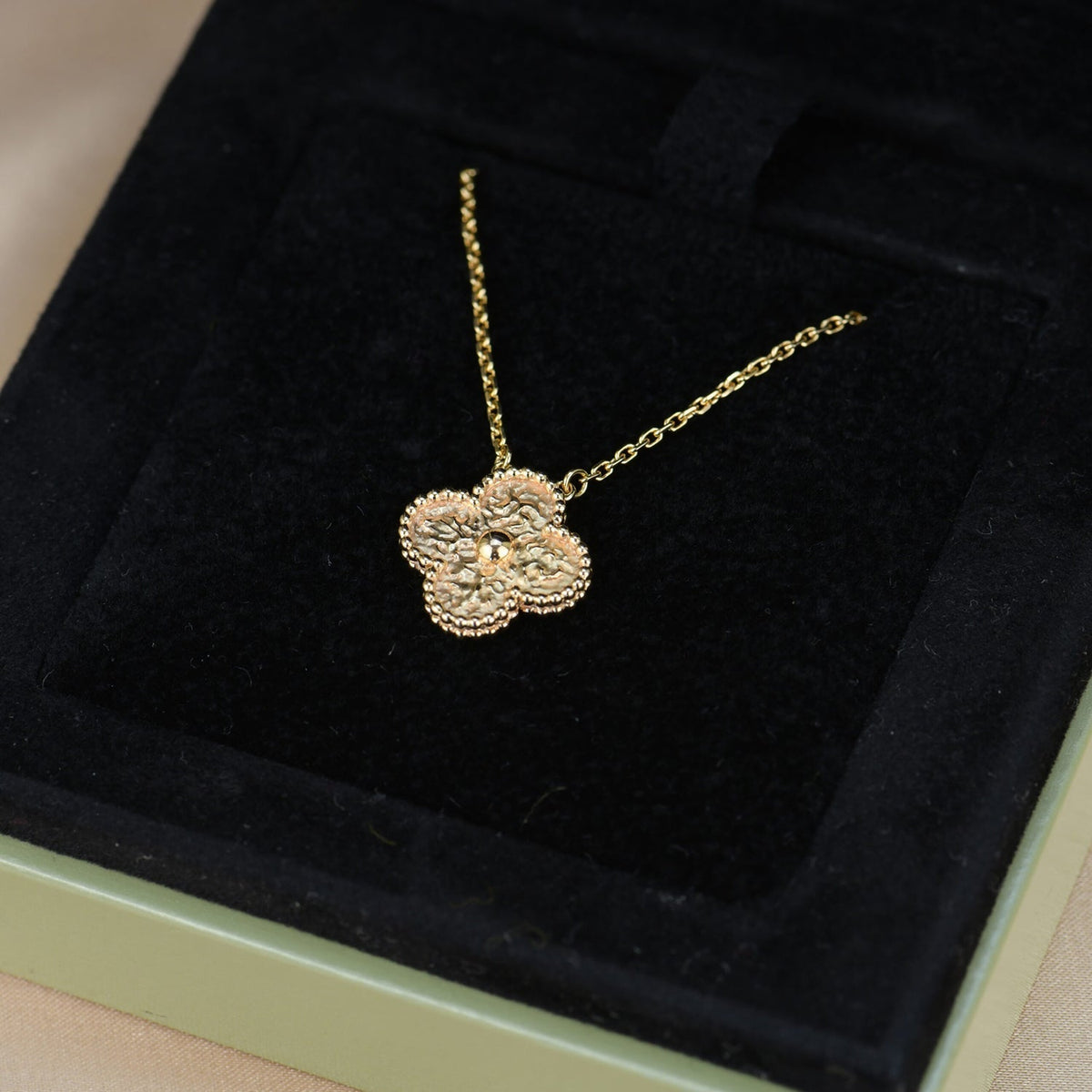 [Limara]CLOVER 15MM  BRONZING NECKLACE