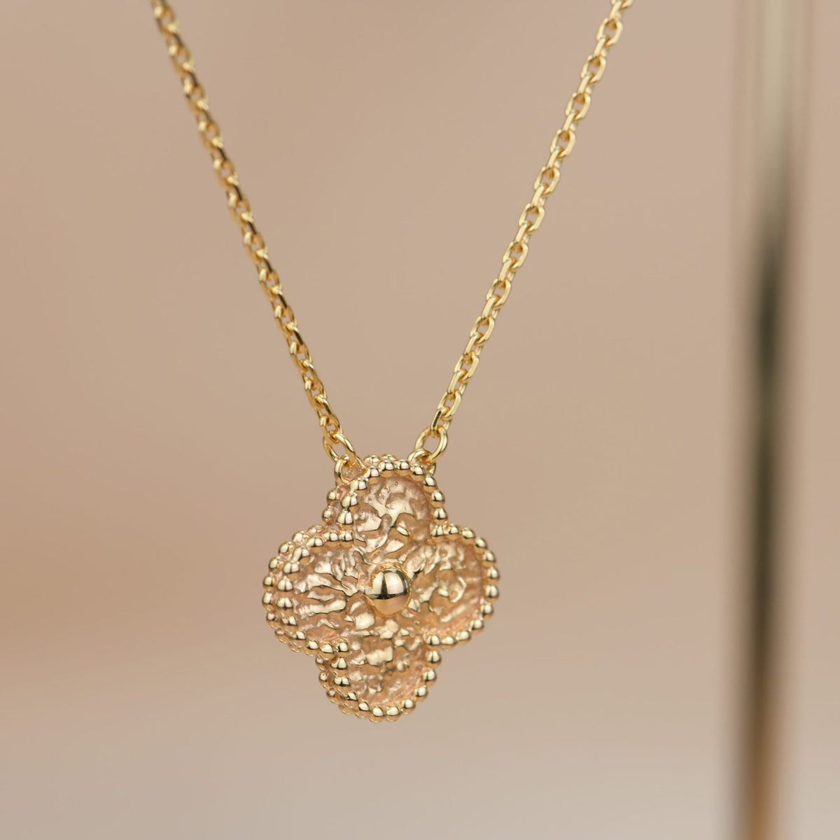 [Limara]CLOVER 15MM  BRONZING NECKLACE