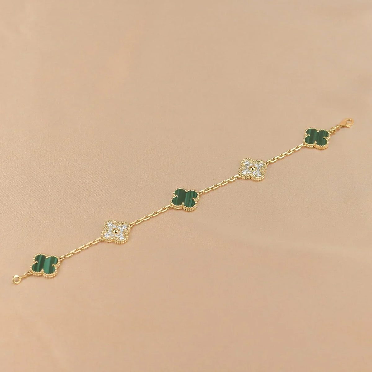 [Limara]  CLOVER 5 MOTIF MALACHITE BRACELET COLLECTION