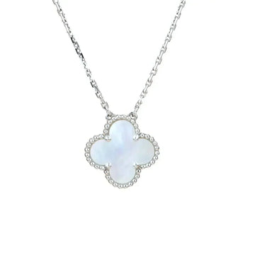 [Limara]CLOVER  15MM WHITE MOTHER-OF-PEARL SILVER