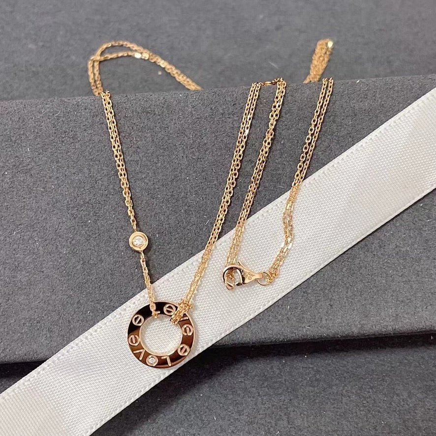 [Limara] LOVE NECKLACE 16MM 2 DIAMONDS
