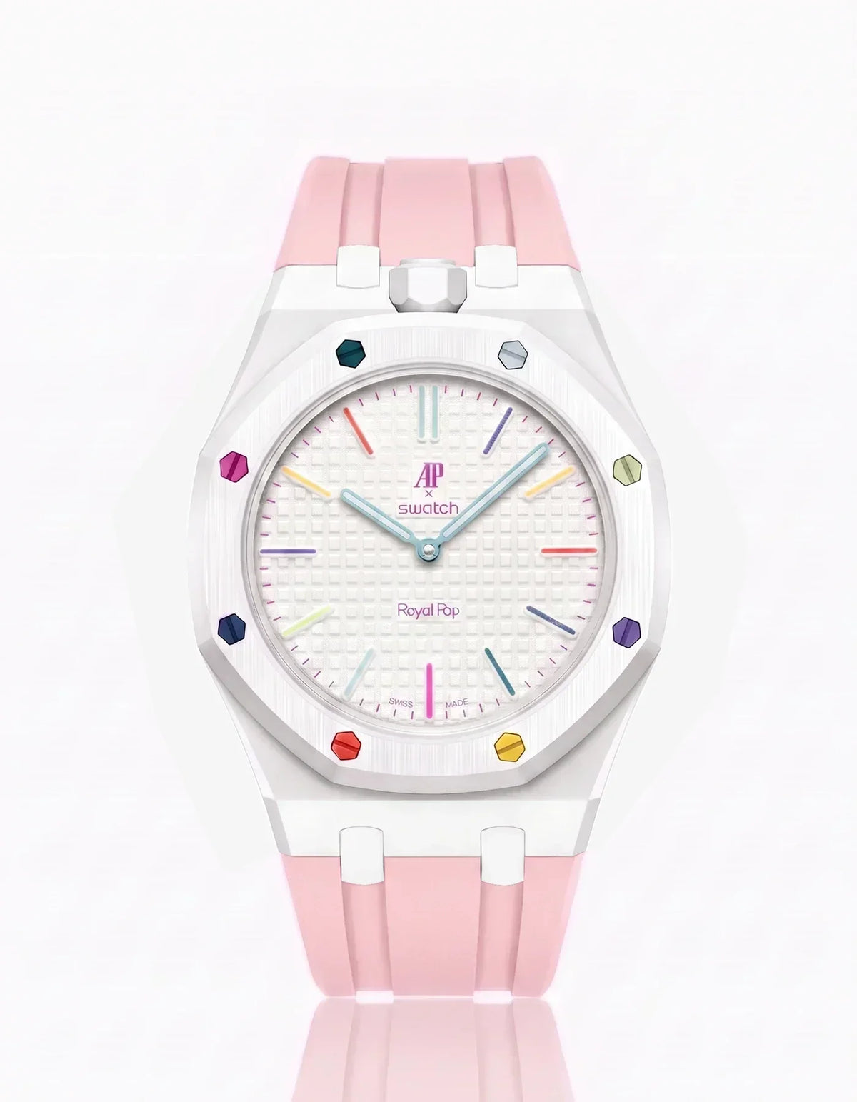 Silicone Strap & Case  Royal Pop Huit Blanc(Customize  Colors)