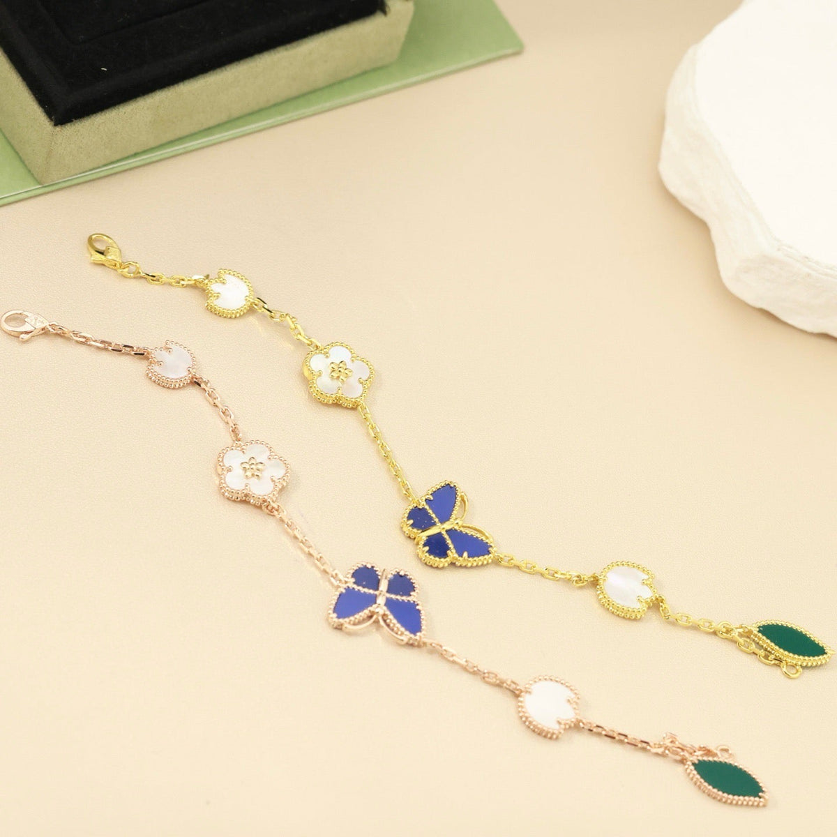 [Limara]SPRING ENCHANTMENT BUTTERFLY & FLORAL CHARM BRACELET