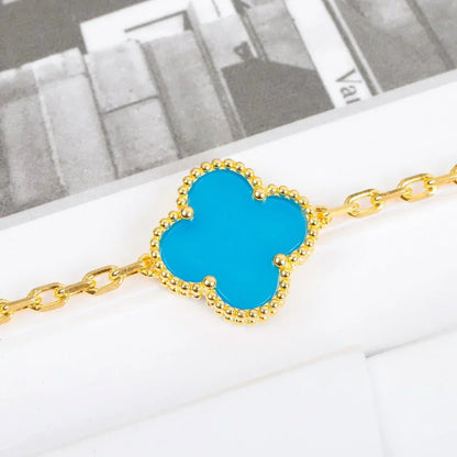 [Limara]LUCKY CLOVER 5-MOTIF BRACELET - TURQUOISE COLLECTION